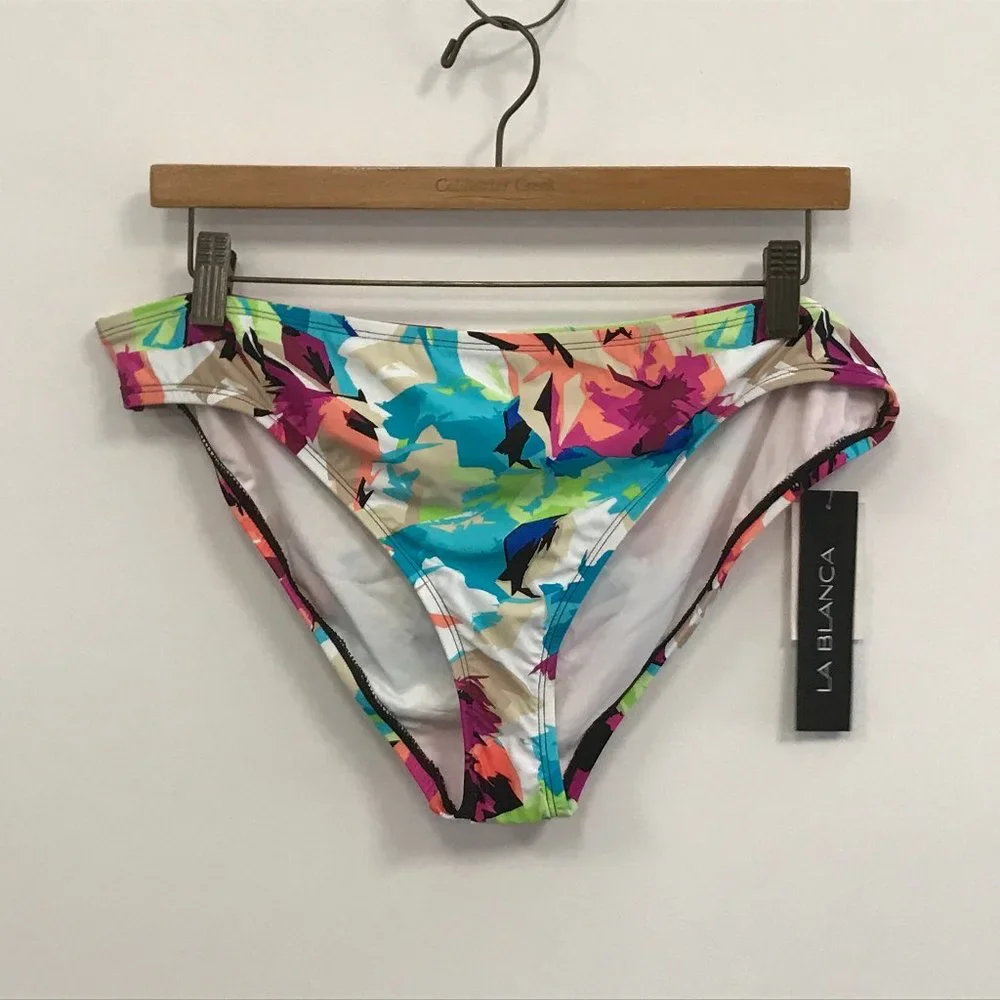 NWT La Blanca Abstract Floral Bikini Bottoms